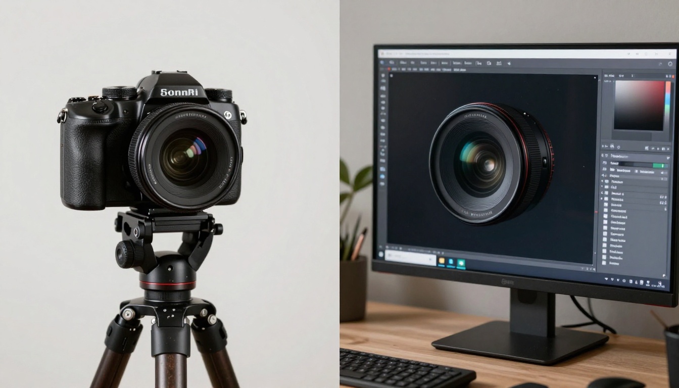 Split-screen photography vs AI comparison