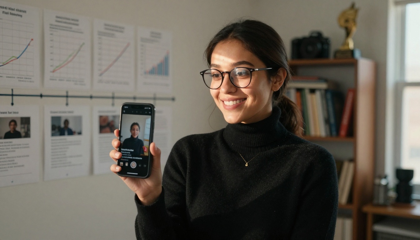 Creator celebrating viral success