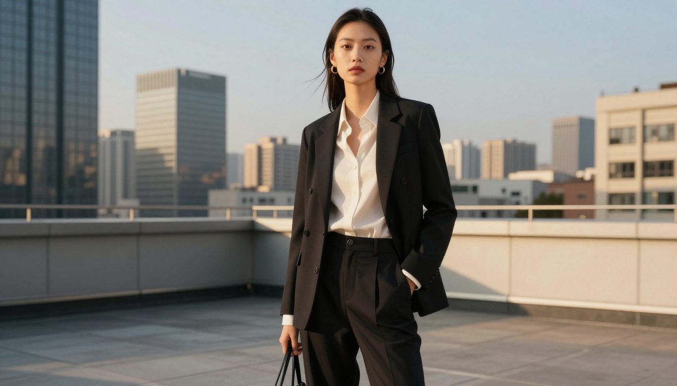 Urban rooftop fashion editorial