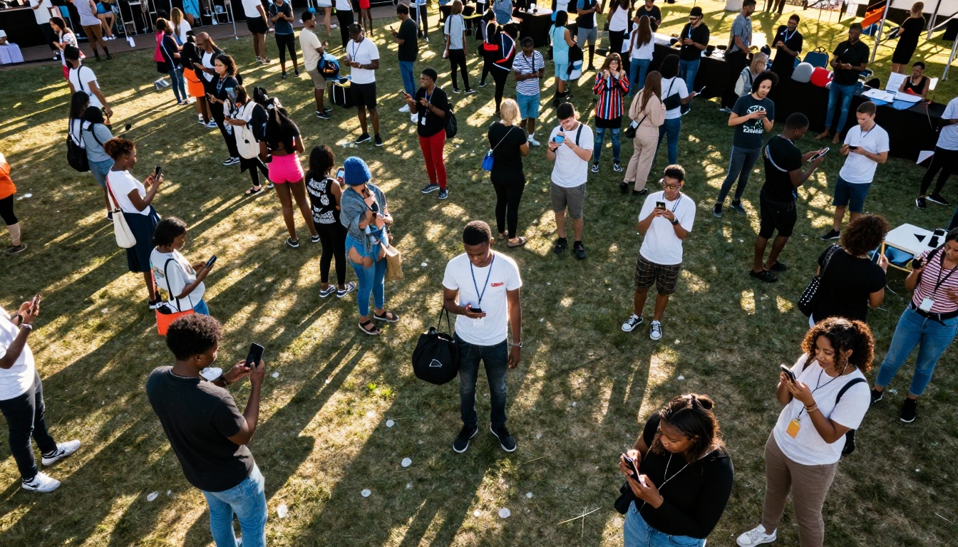 Social Media AI Tools Crowd Scene Social Media AI Tools Crowd Scene