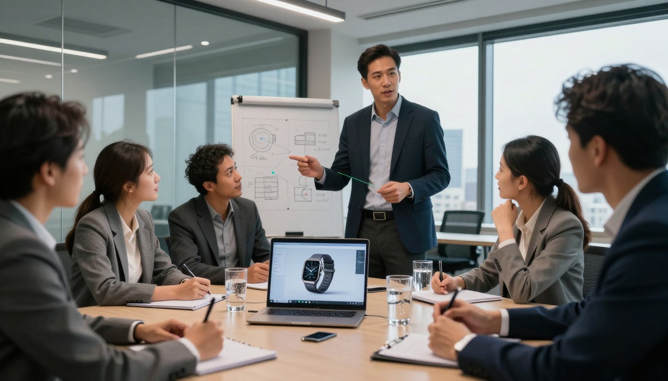 Business presentation with AI visuals