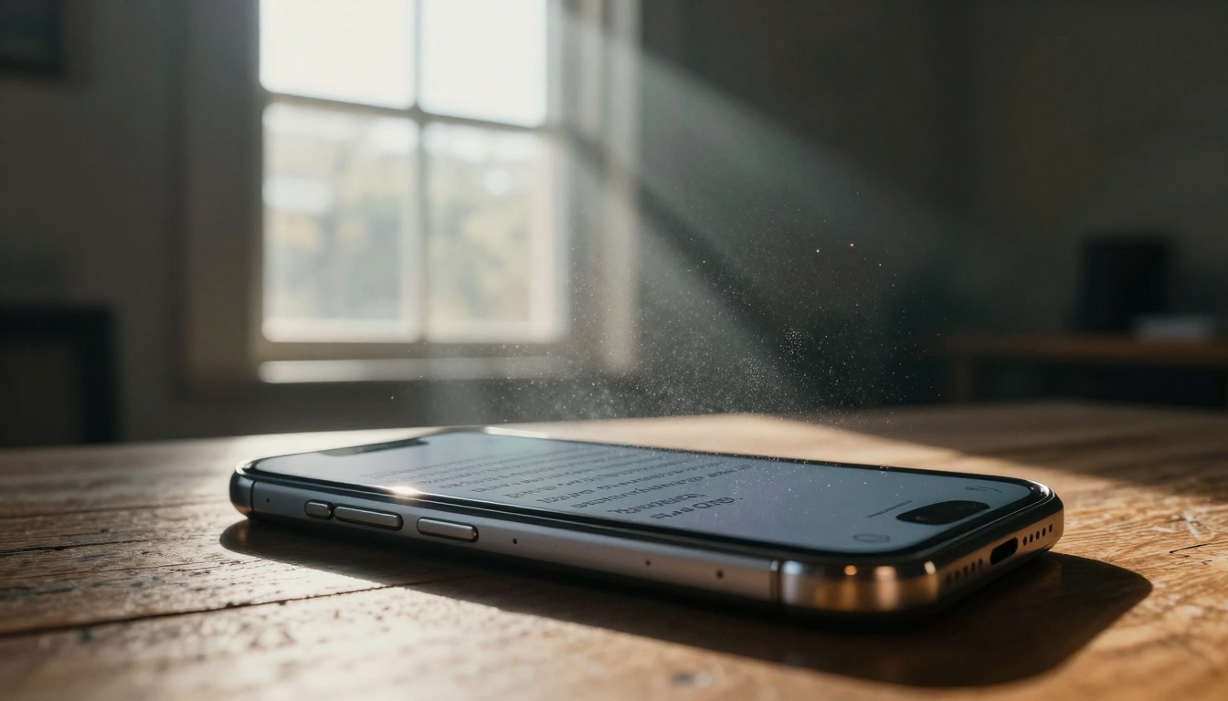 Phone screen showing text-to-image transformation