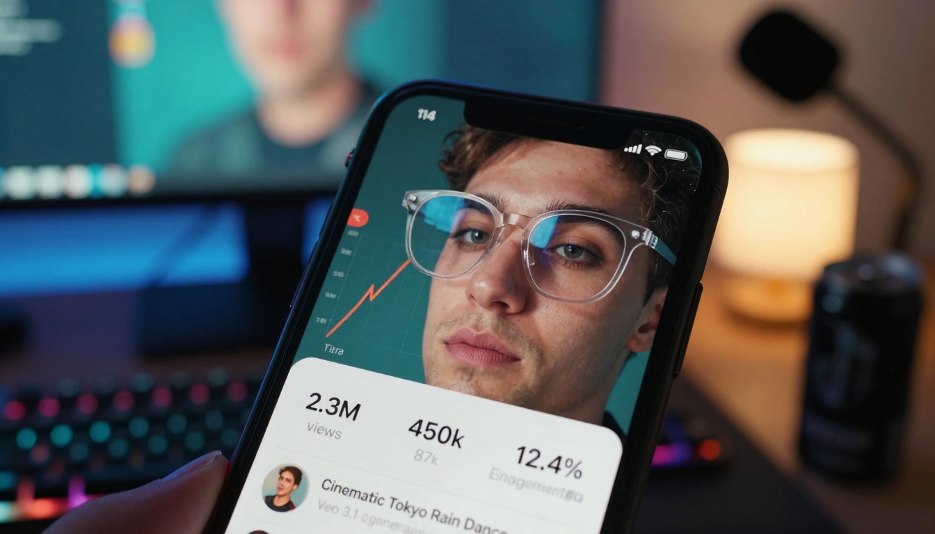 Close-up of TikTok analytics dashboard