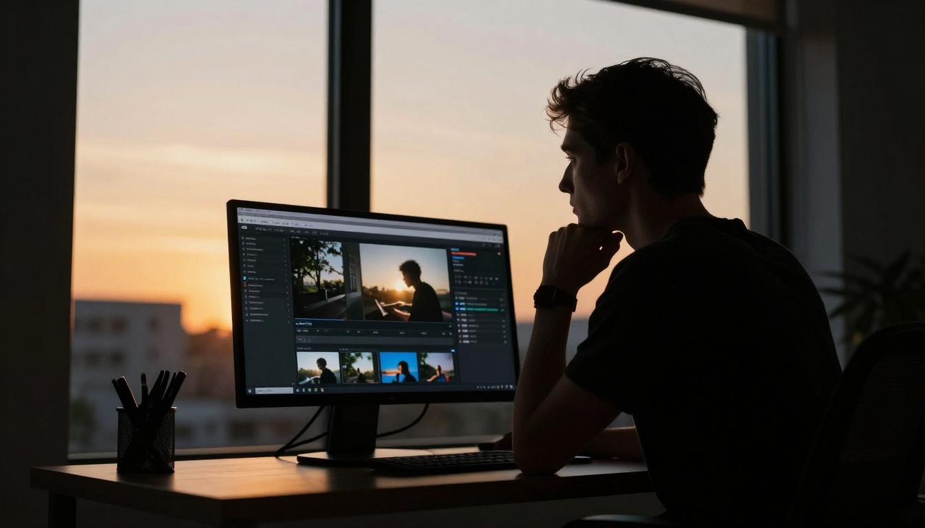 Creative reflection at golden hour