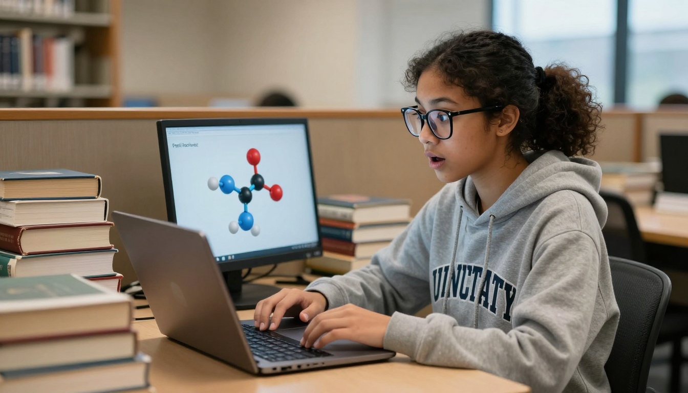 Student using AI for academics