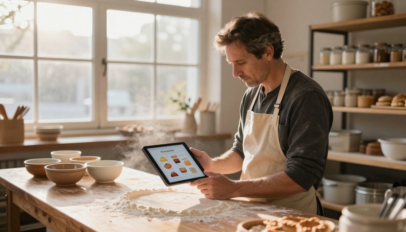 Small business owner using AI for design Small business owner using AI for design