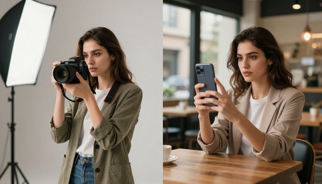 Split-screen comparison of traditional vs modern