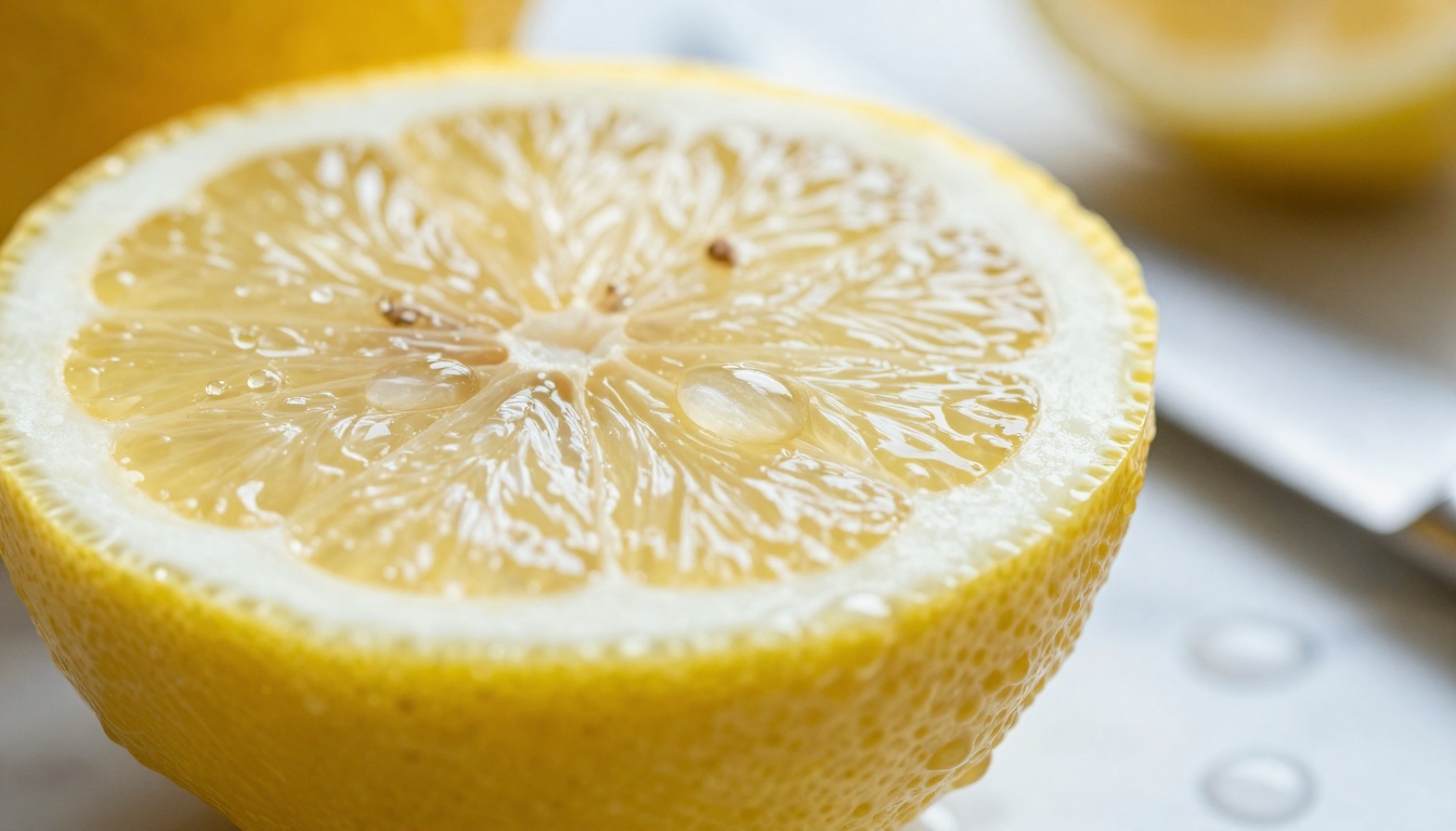 Extreme macro of lemon slice