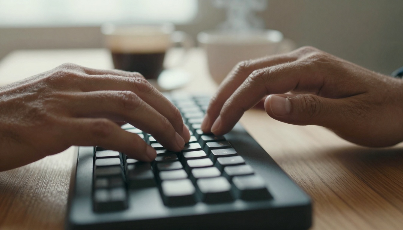 Hands Typing AI Commands Hands Typing AI Commands