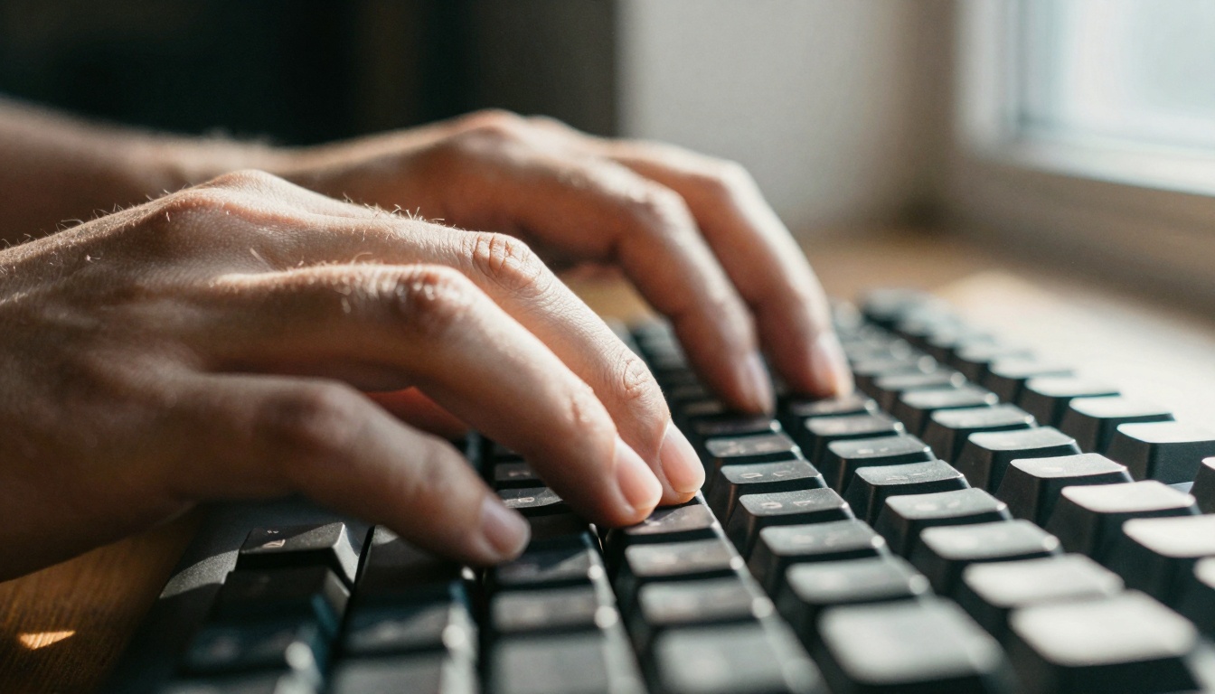 Creator Hands Typing Detail Creator Hands Typing Detail