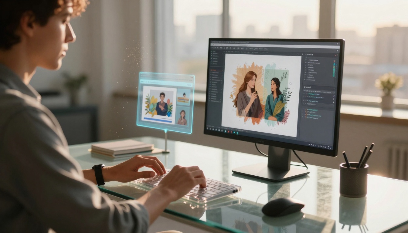 Creative Professional Using AI Tools