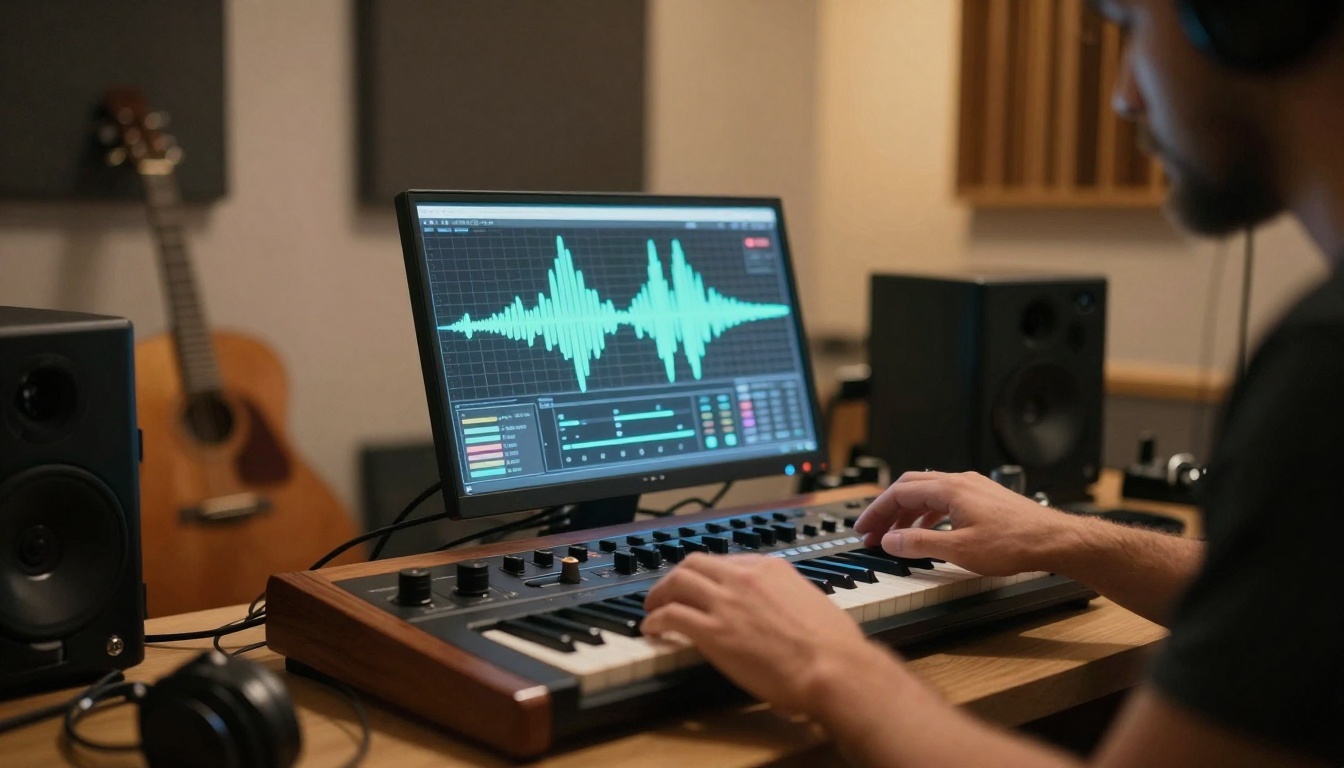 Musician Using AI Music Tools