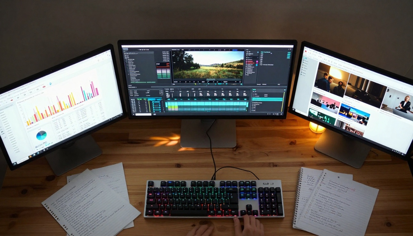 Overhead editing setup