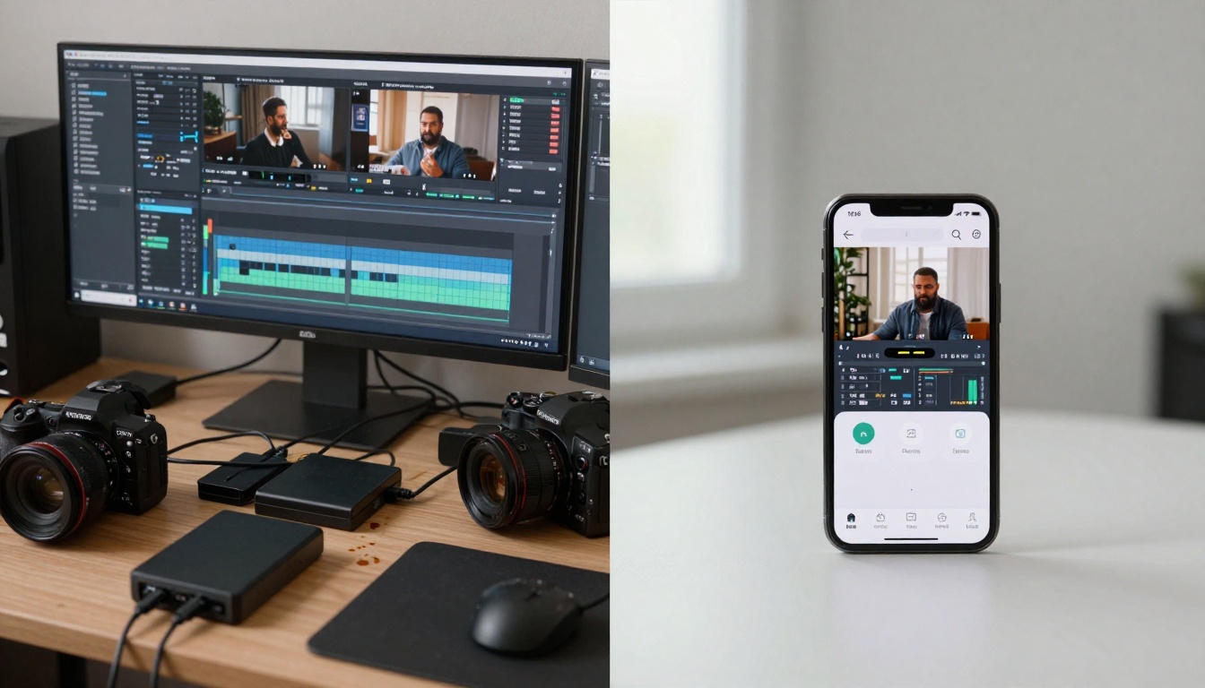 Split-screen comparison