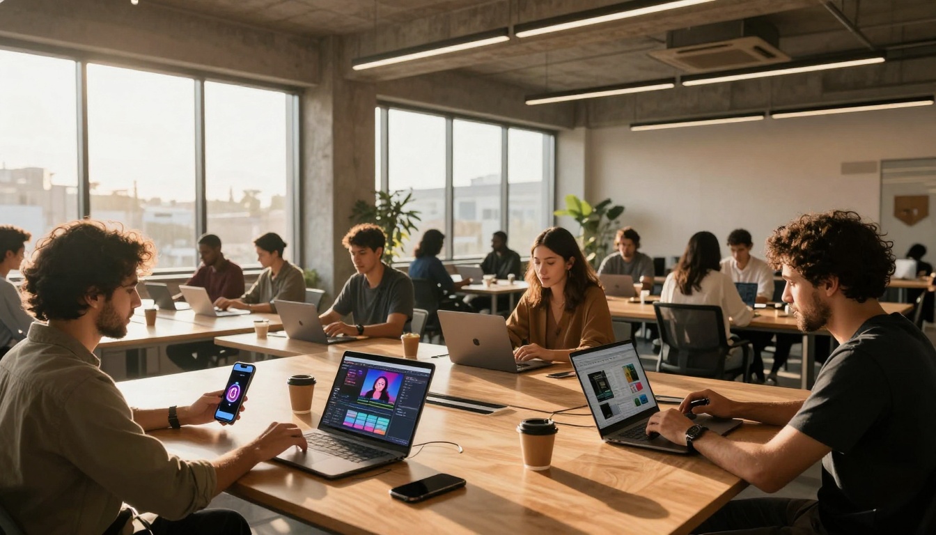 Co-working space wide shot
