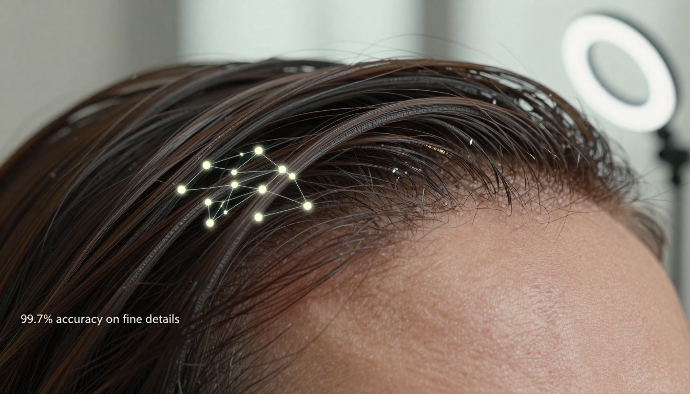 AI analyzing complex hair strands