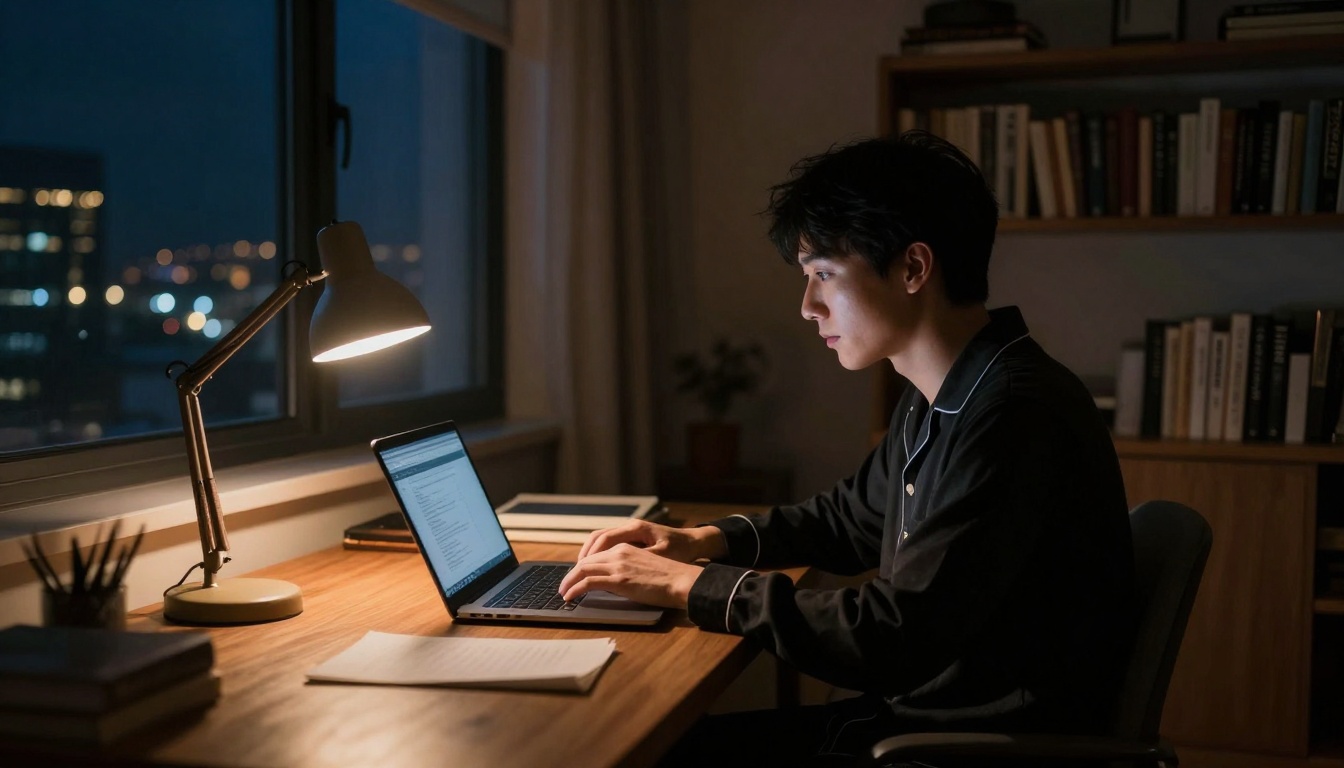 Cozy nighttime AI conversation Cozy nighttime AI conversation