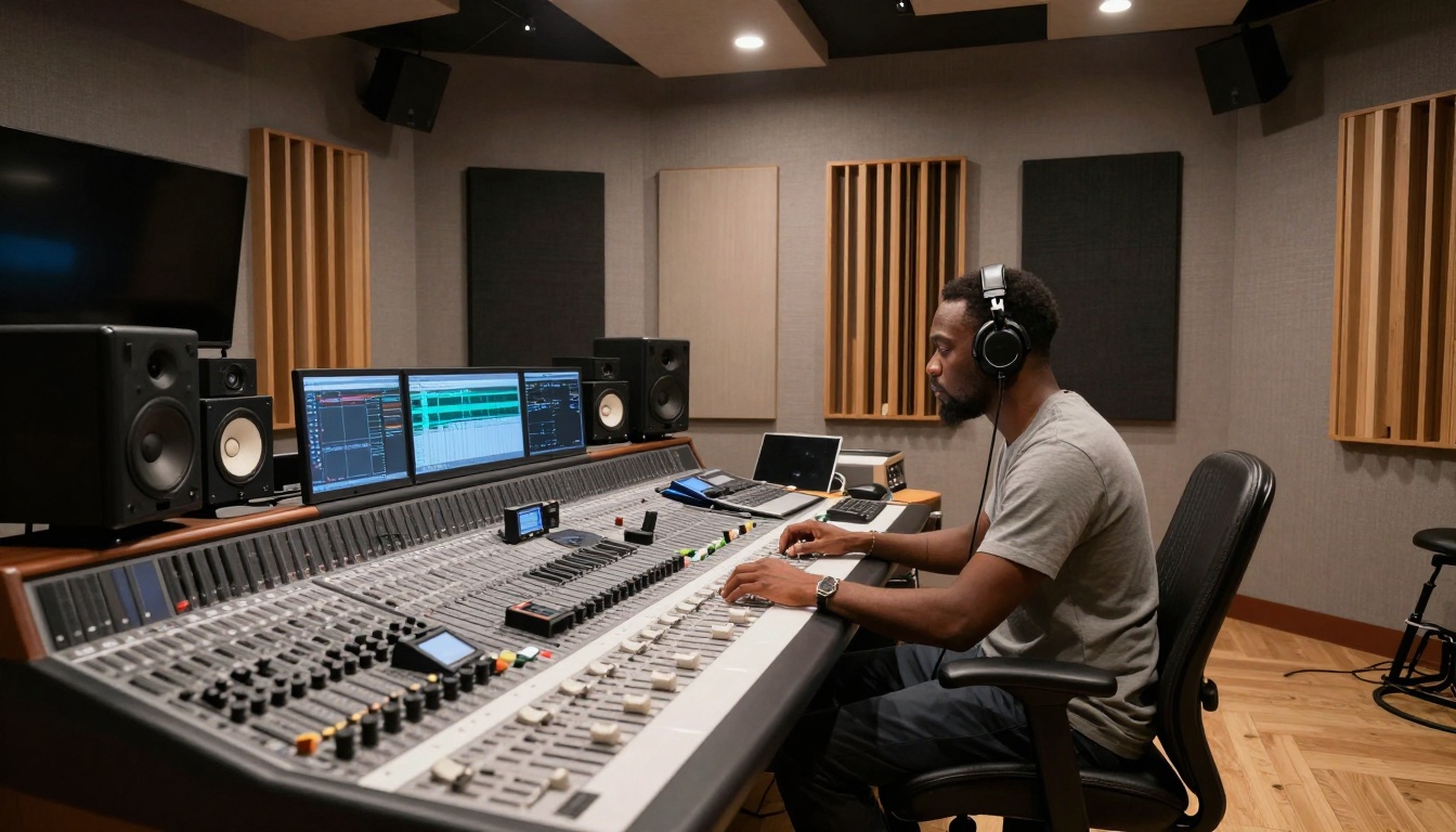 Professional Mastering Studio Environment