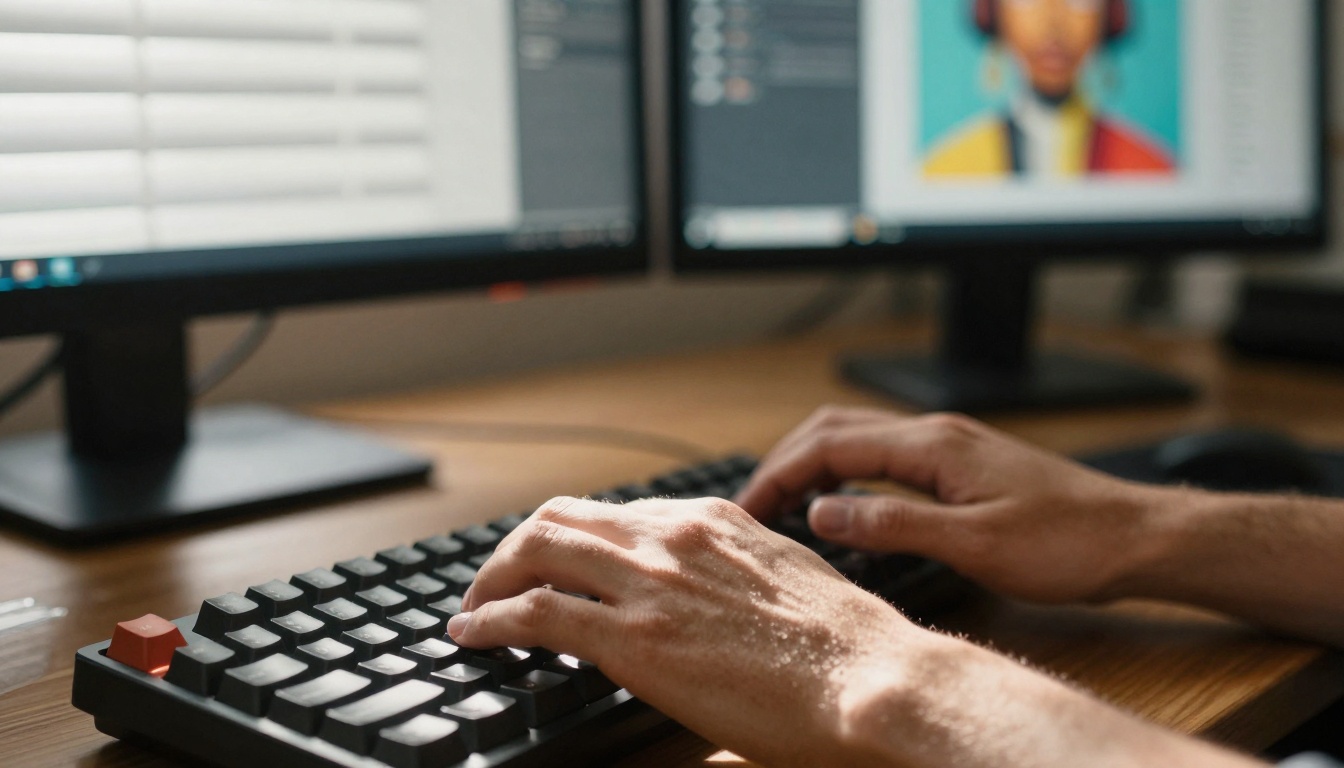 Creative studio workspace with AI tools
