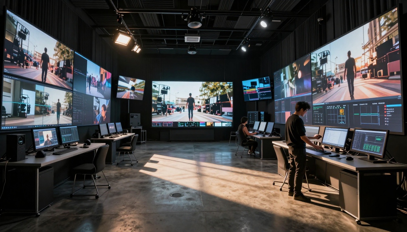 Modern AI video production studio Modern AI video production studio