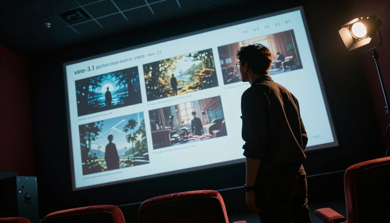 Film director reviewing AI storyboards