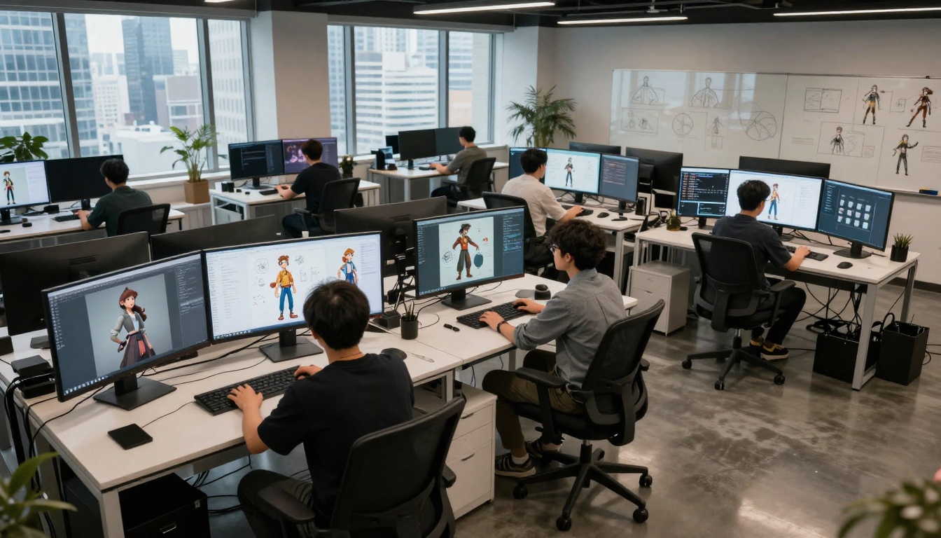Game development studio with AI character art