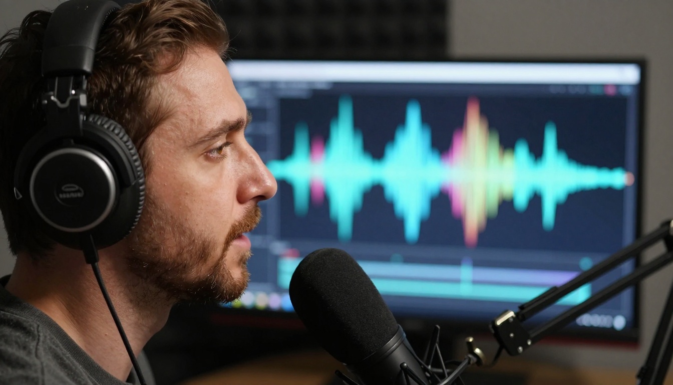 Podcast Host with AI Audio Visualization