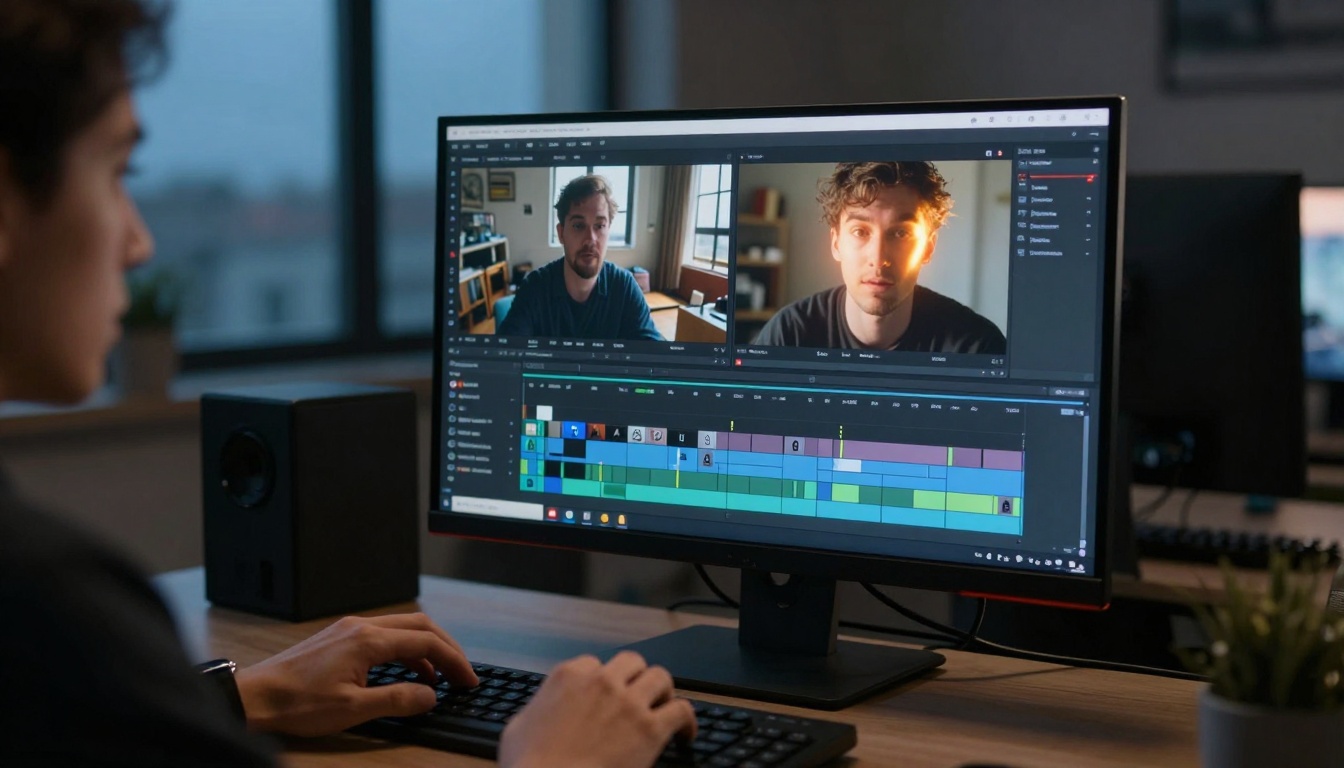 Video Editor with AI B-roll Timeline