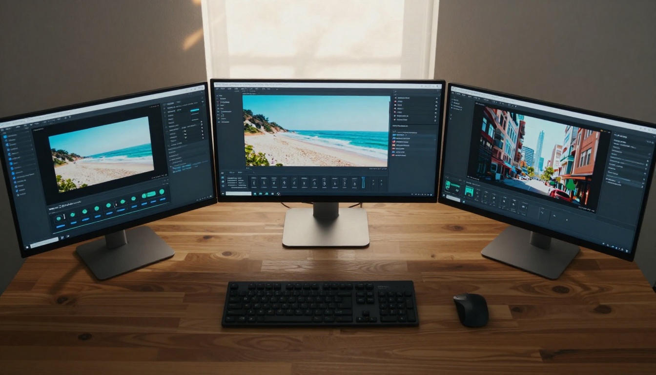Multiple Monitors Generating Videos
