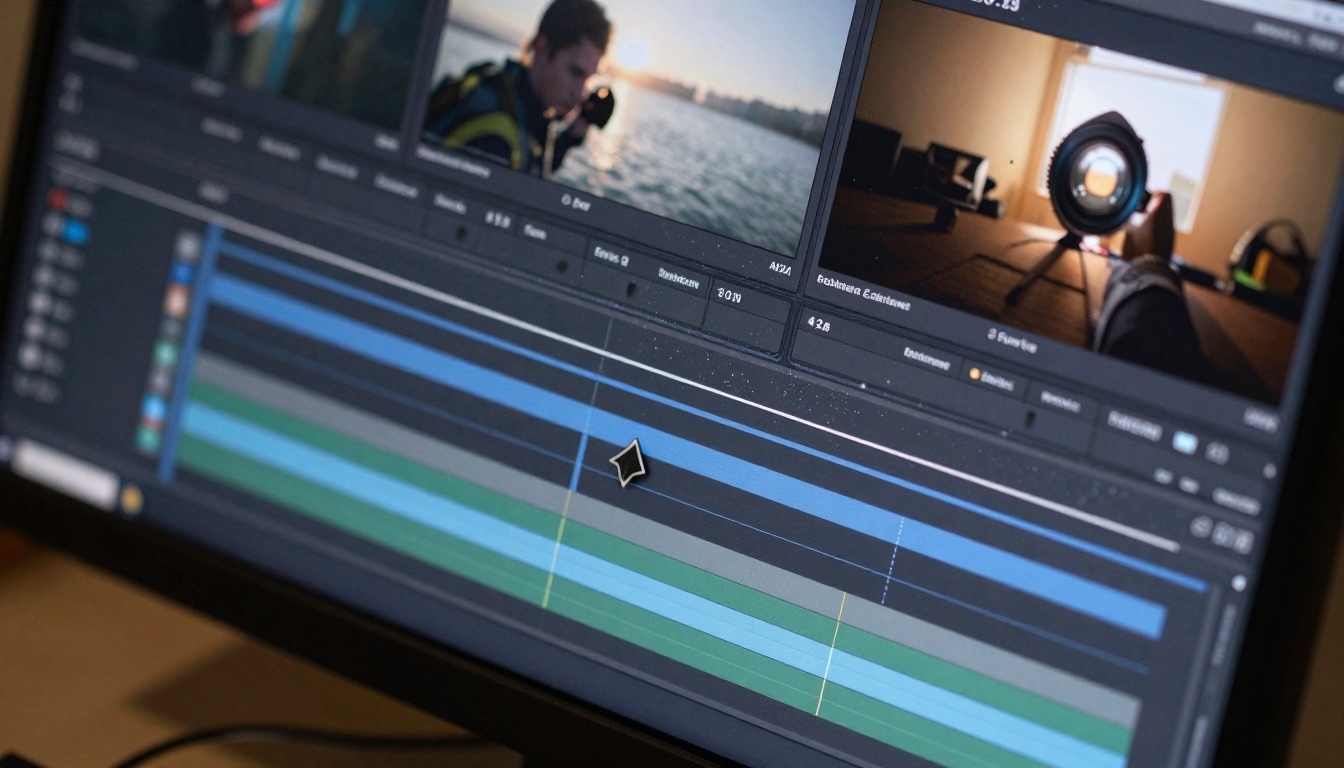 AI Video Editing Timeline Interface