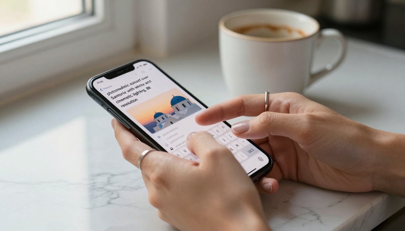 Typing AI Image Prompts on Smartphone