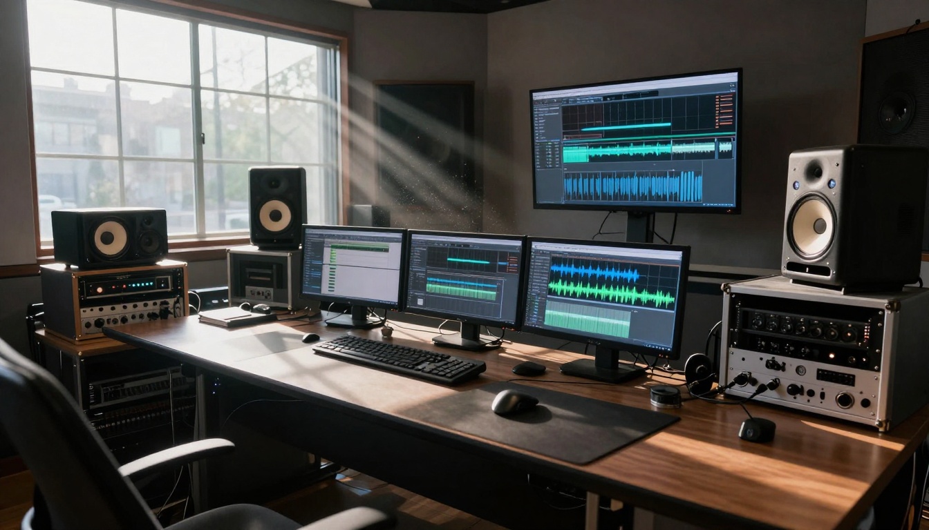 Professional studio control room