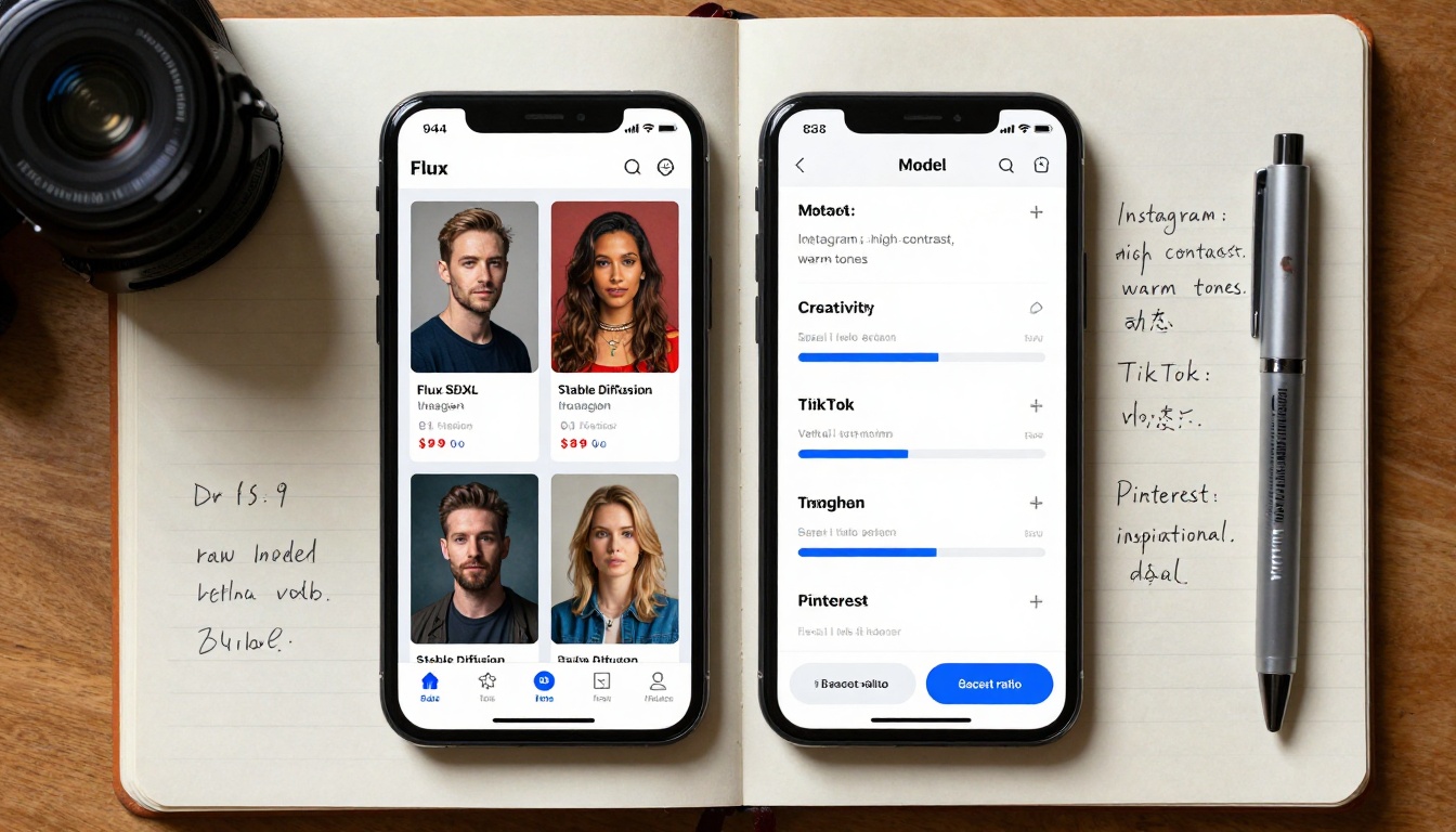 AI Model Selection Interface Smartphone