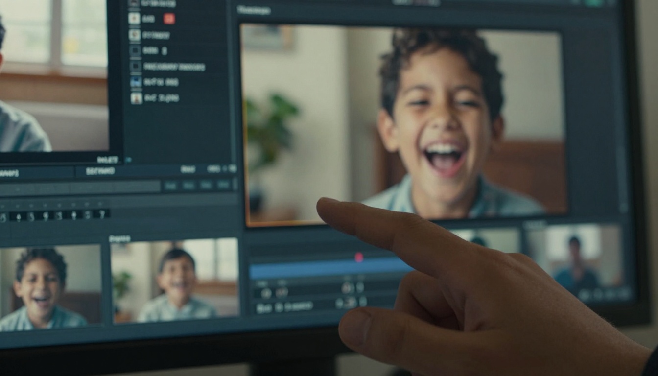 Detail of editor selecting perfect moment
