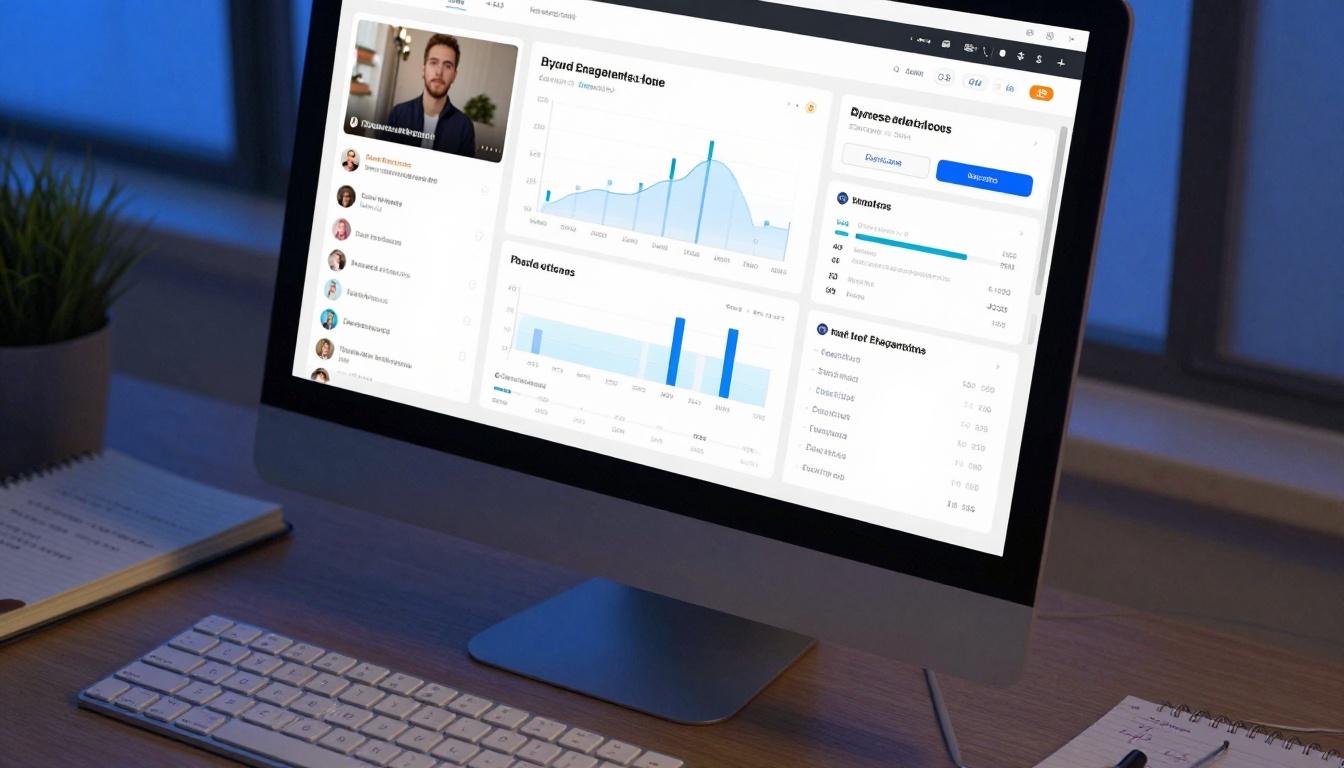 Close-up of social media analytics dashboard