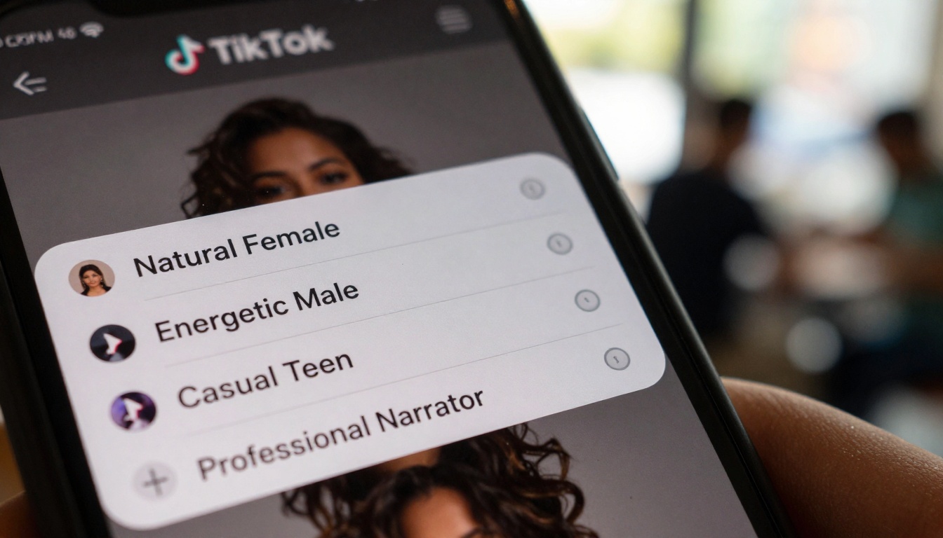 Smartphone interface showing voice selection