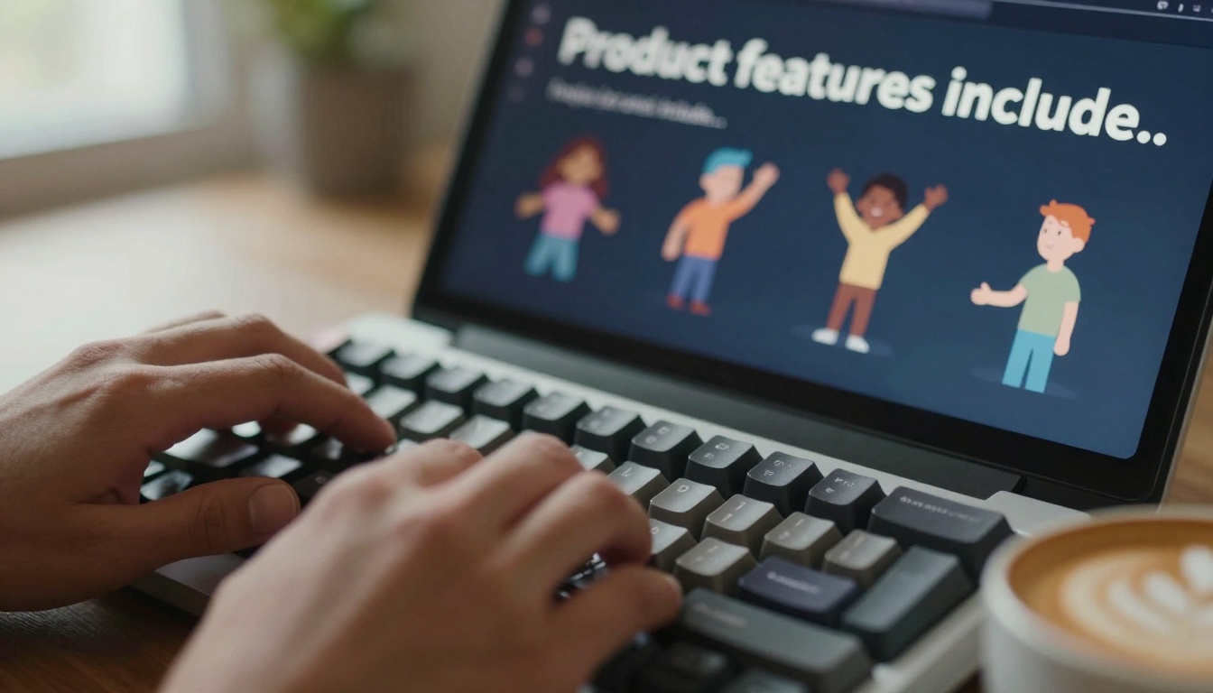 Close-up of text transforming into animated characters