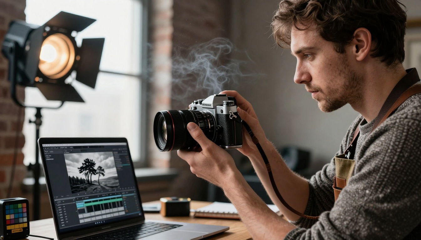Photographer Demonstrating Animation Workflow
