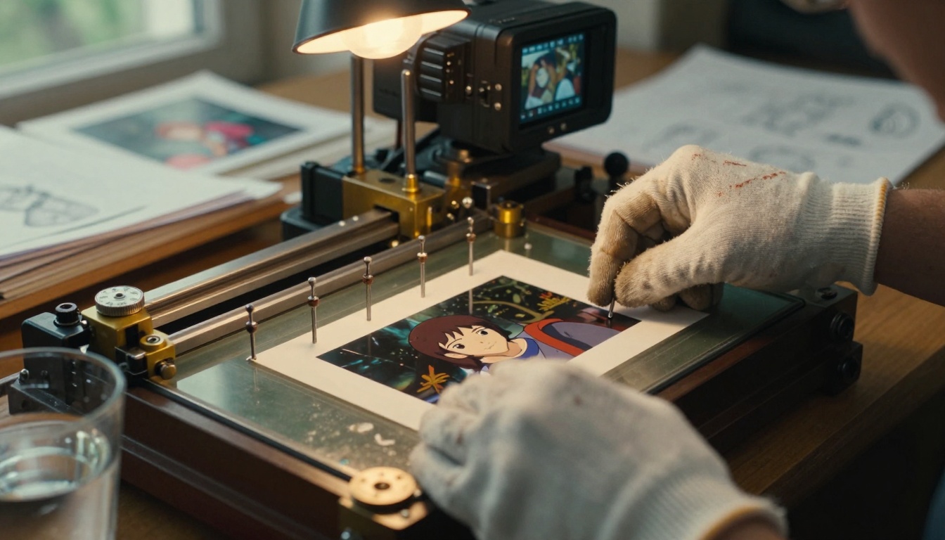Hands Operating Animation Equipment