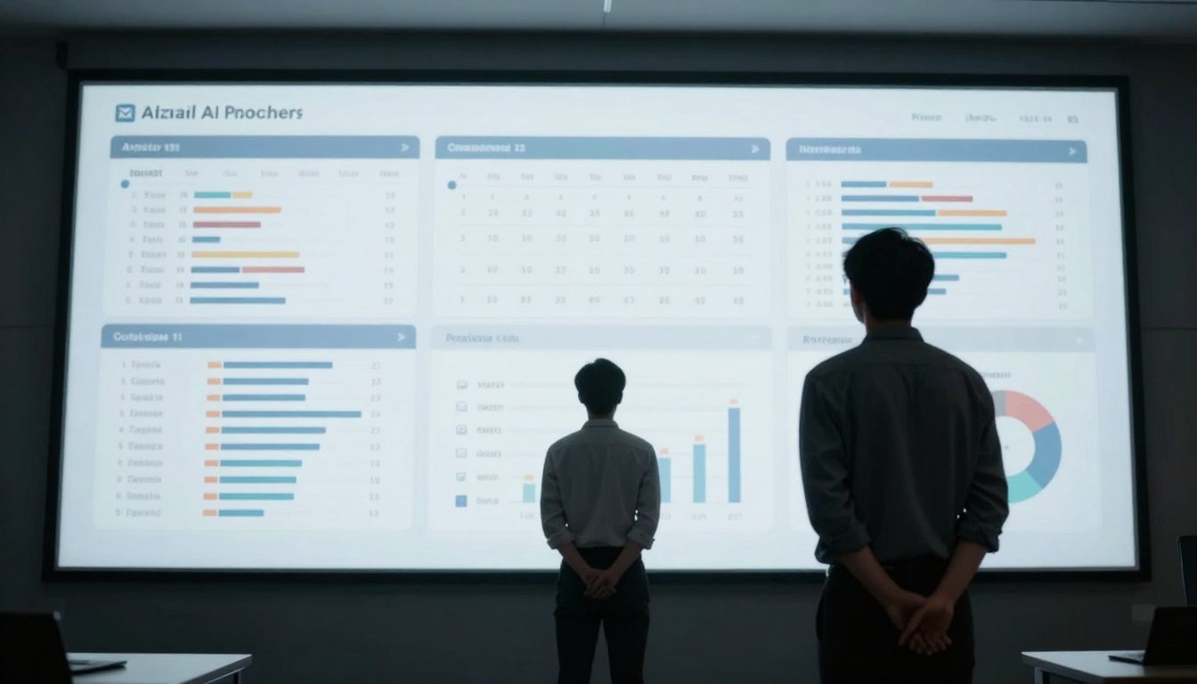 Wide-angle view of AI dashboard monitoring