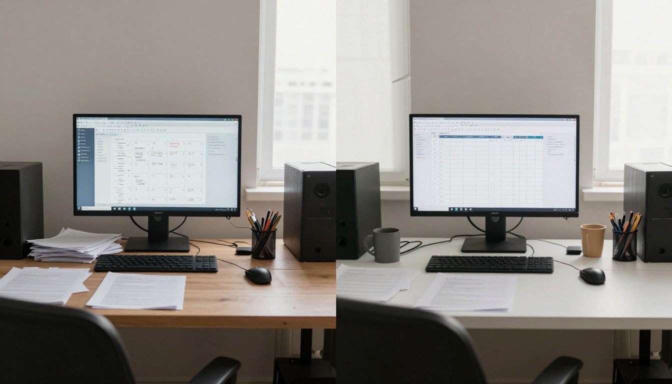 Before/after workspace transformation through AI automation