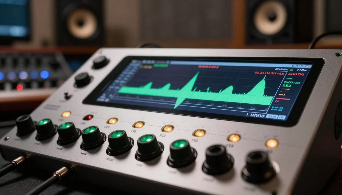 Professional audio interface showing vocal isolation