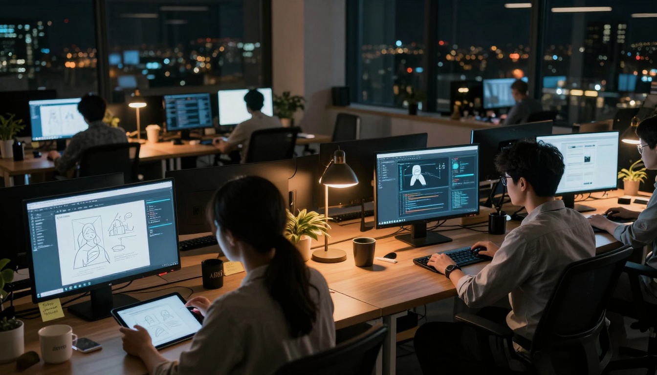 Digital Agency Night Scene