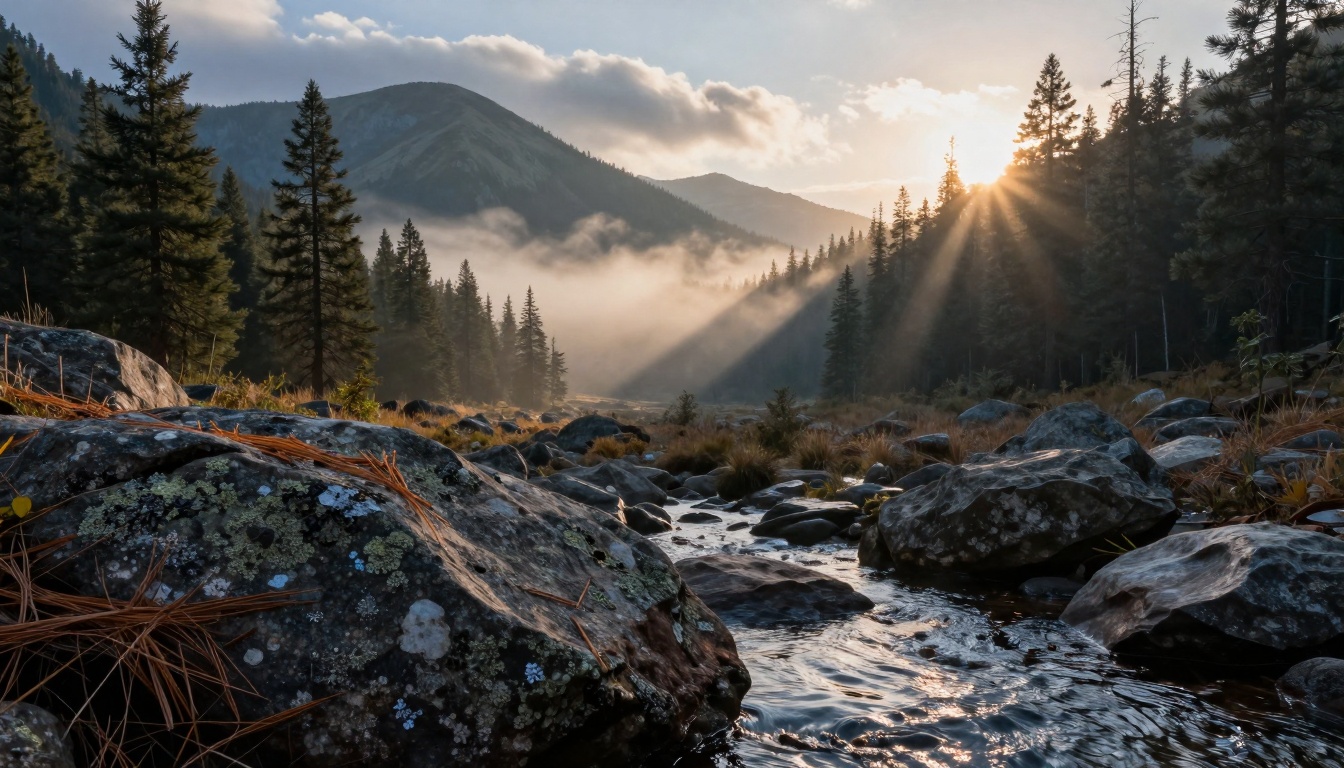 Natural Landscape with Atmospheric Effects