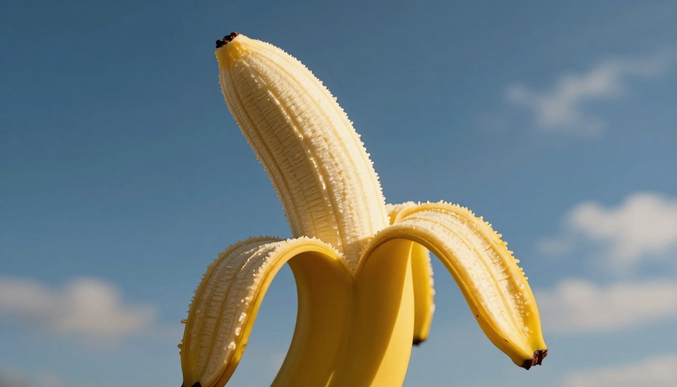 Half-Peeled Banana Low Angle