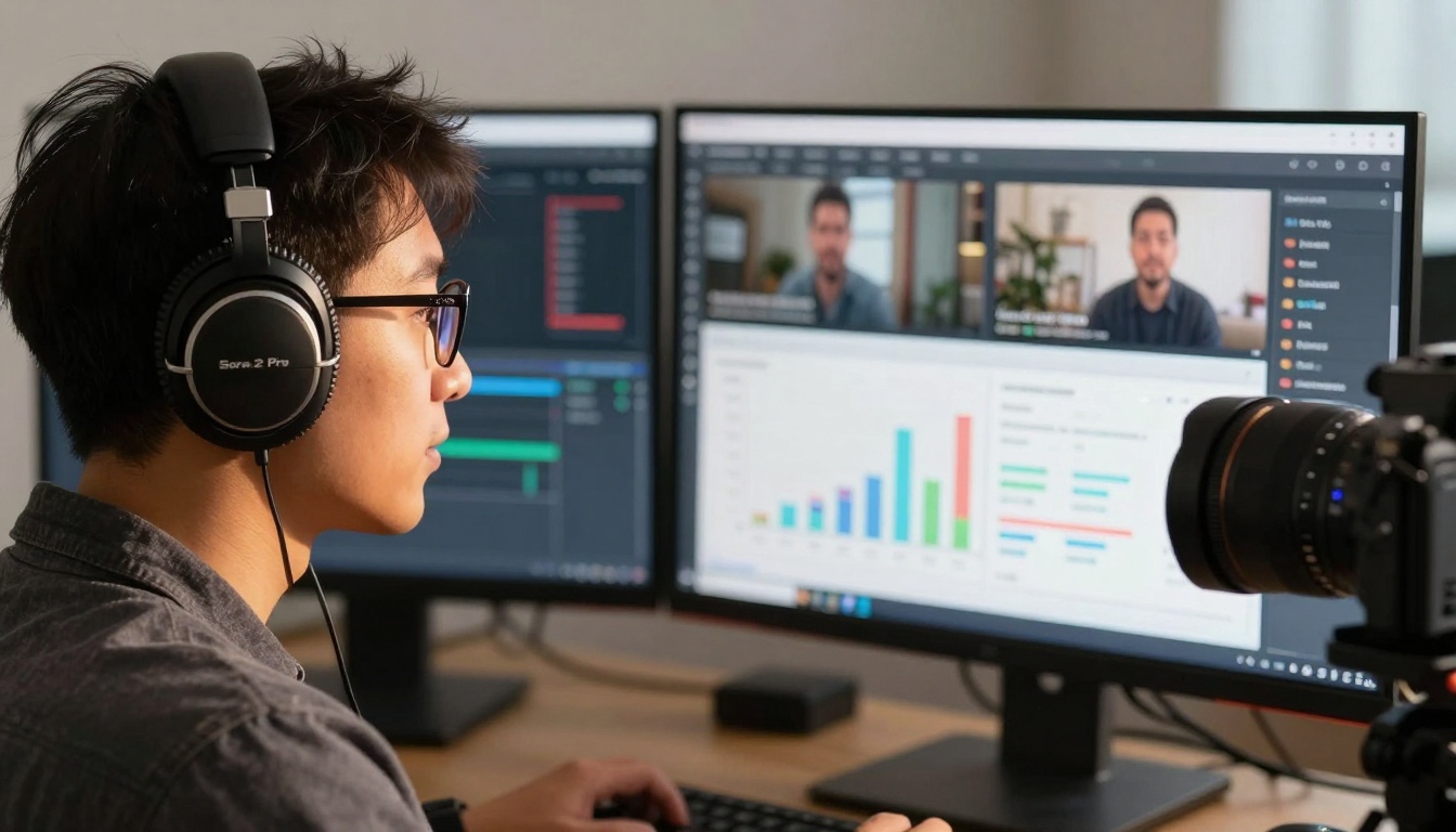 Analytics dashboard showing video performance