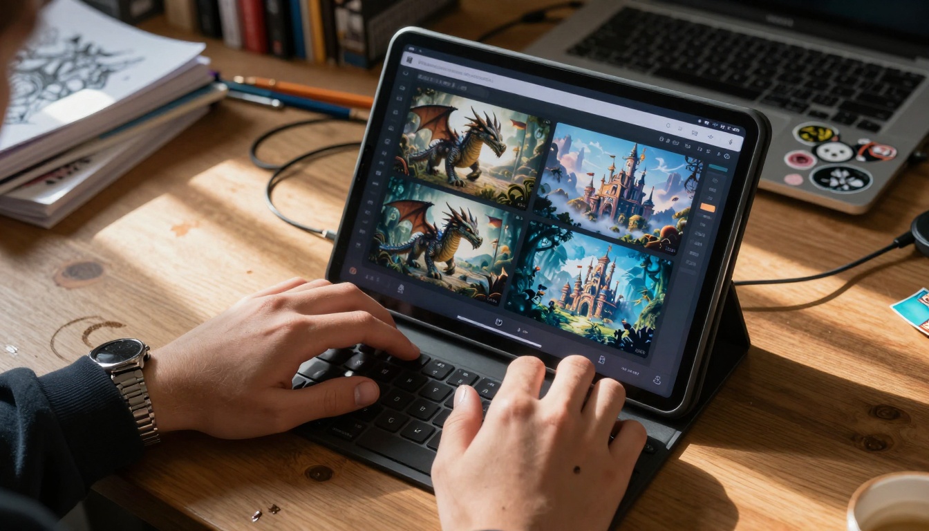 AI art generation on tablet AI art generation on tablet