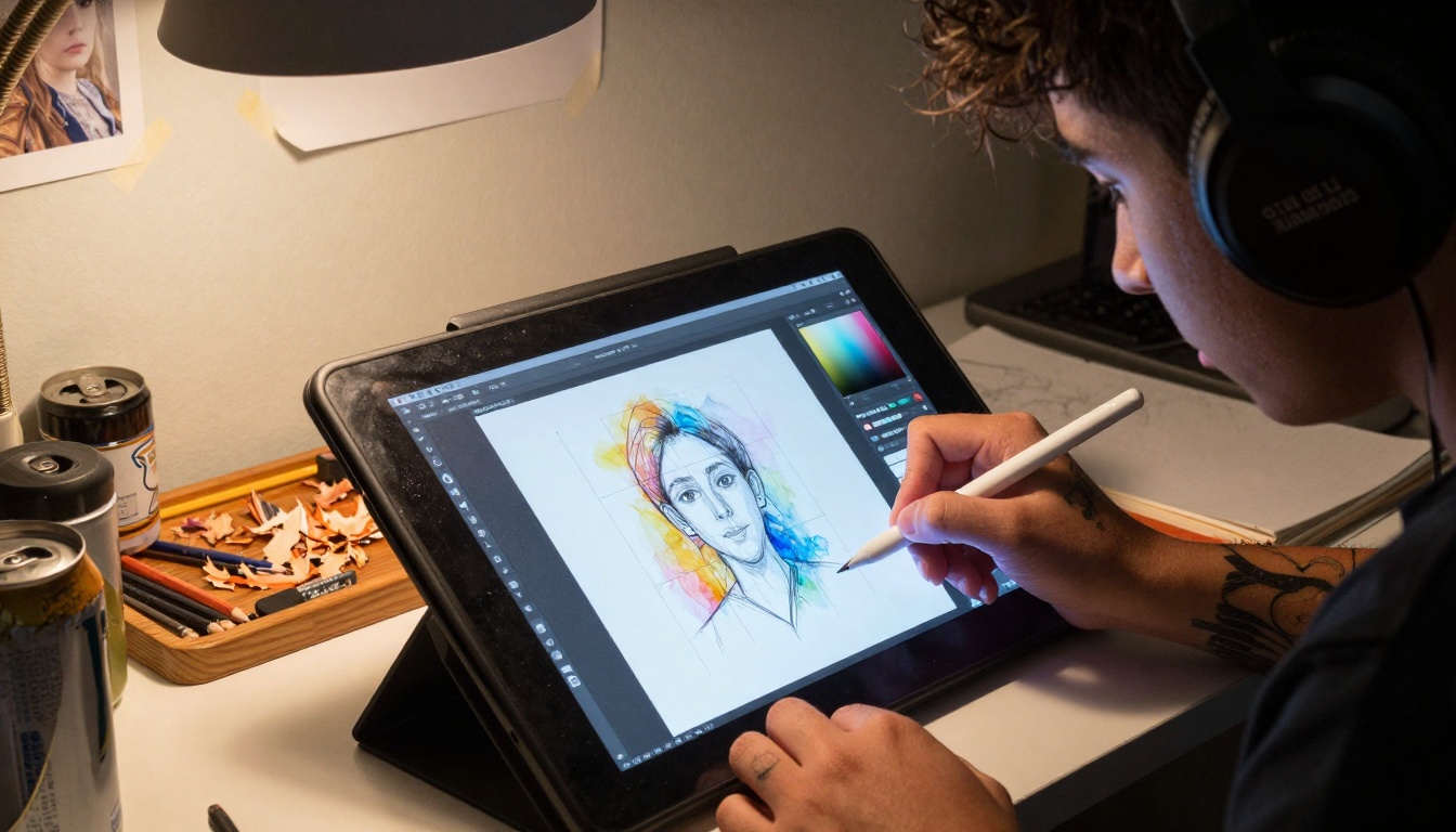 Digital art with AI assistance