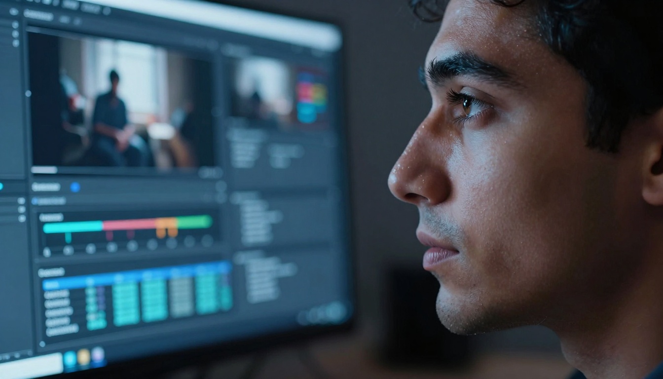 Creative Professional Using AI Video Interface