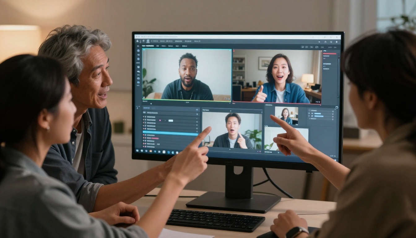 Creative Team Reviewing AI Video Output